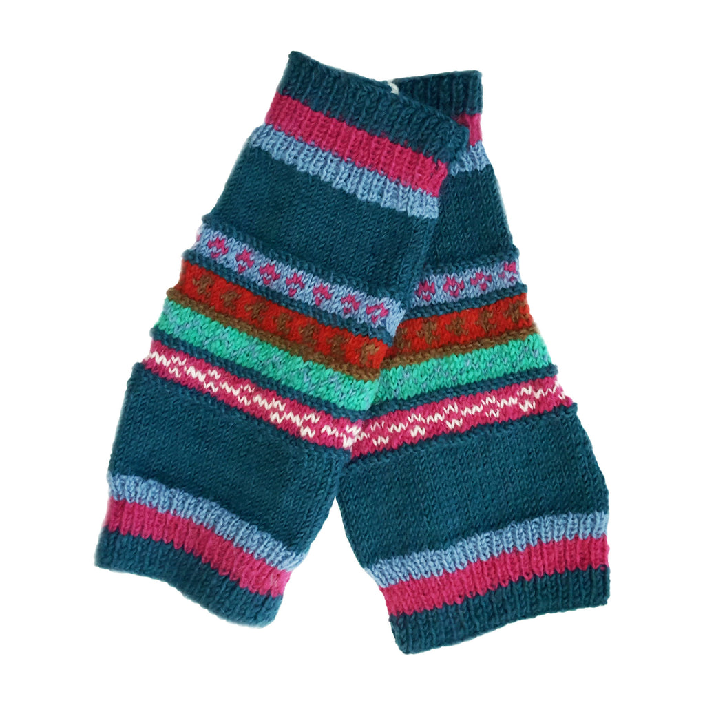 Pachamama Women 100% Wool Legwarmer Handknitted Fair Isle Pattern